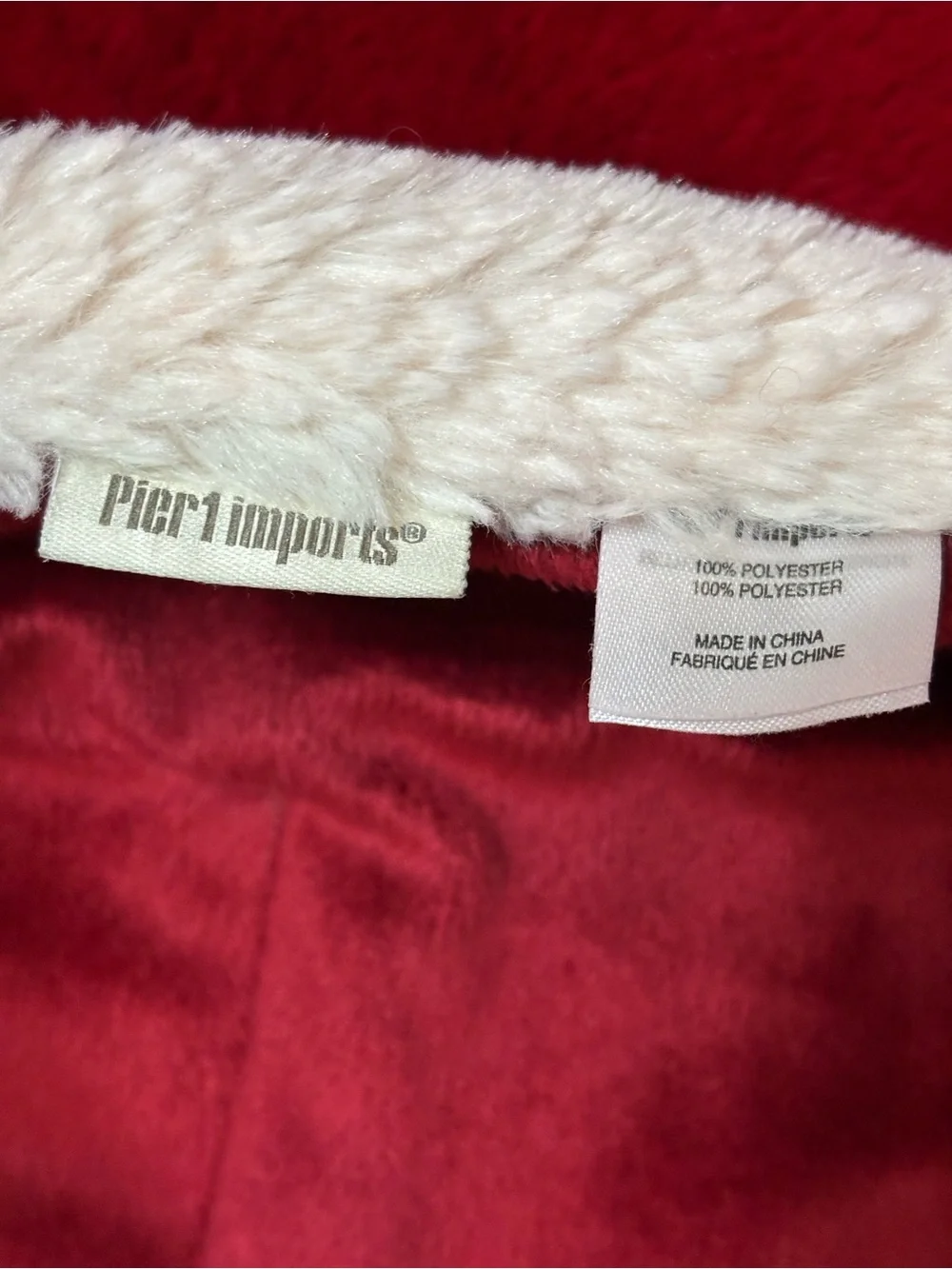 Pier 1 Imports Holiday Style Plush Throw Blanket Red Lt Pink Santa Suit Vibes